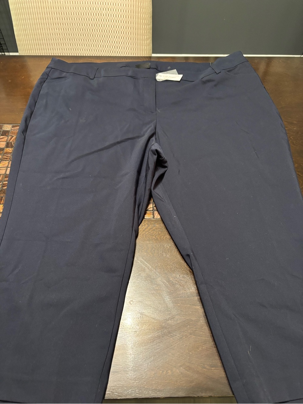 Lane Bryant Navy Cropped Straight-Leg Pants